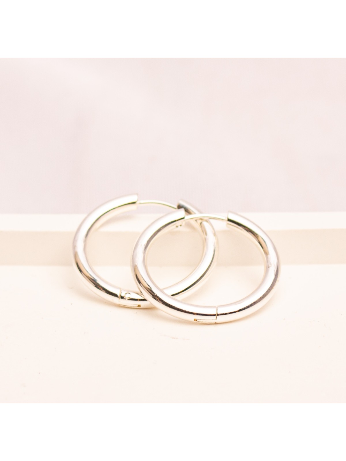 Aros Argolla De Acero Blanco SK373-PL