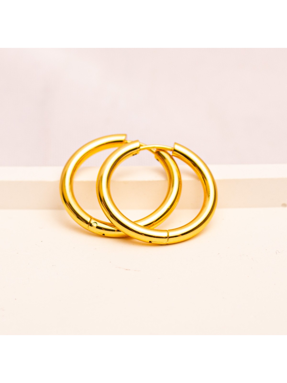 Aros Argolla De Acero Dorado SK373-OR