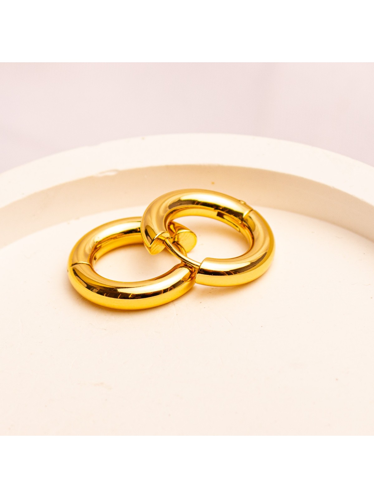 Aros Argolla De Acero Dorado SK9379-OR