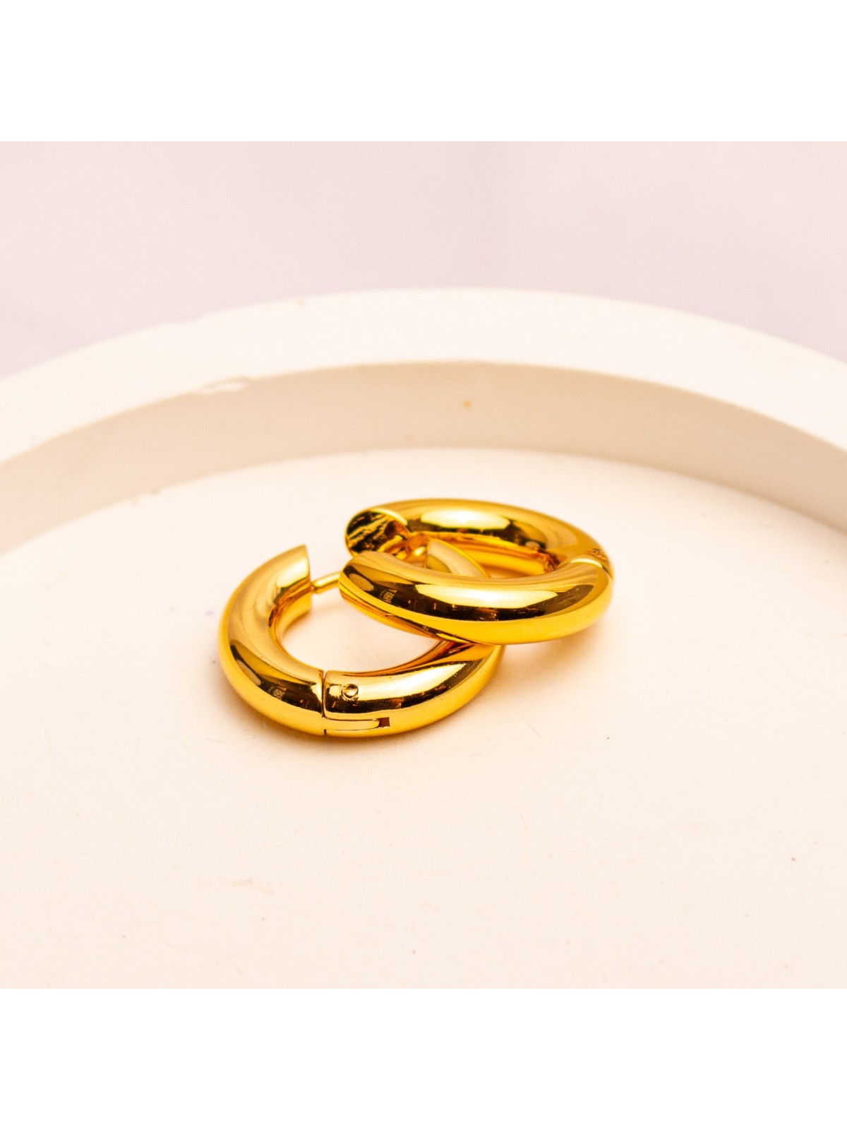 Aros Argolla De Acero Dorado SK9378-OR