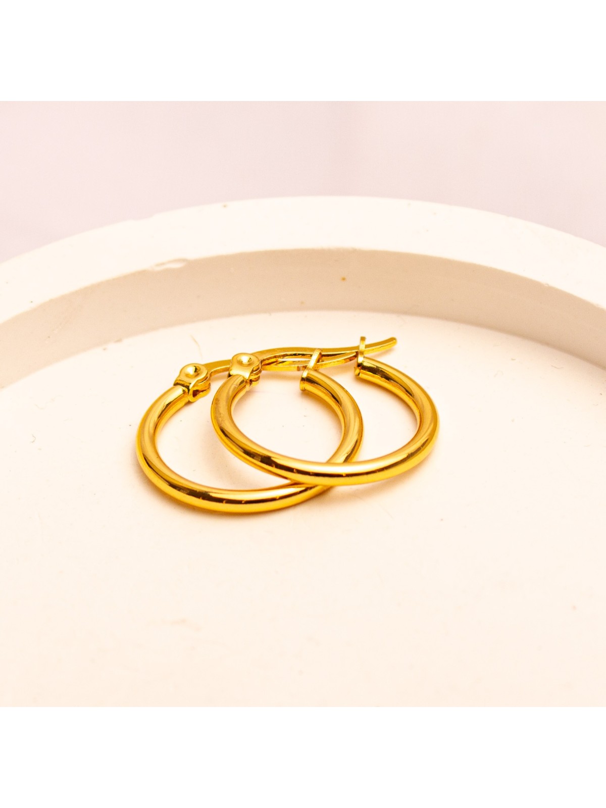 Aros Argolla De Acero Dorado SK574-OR