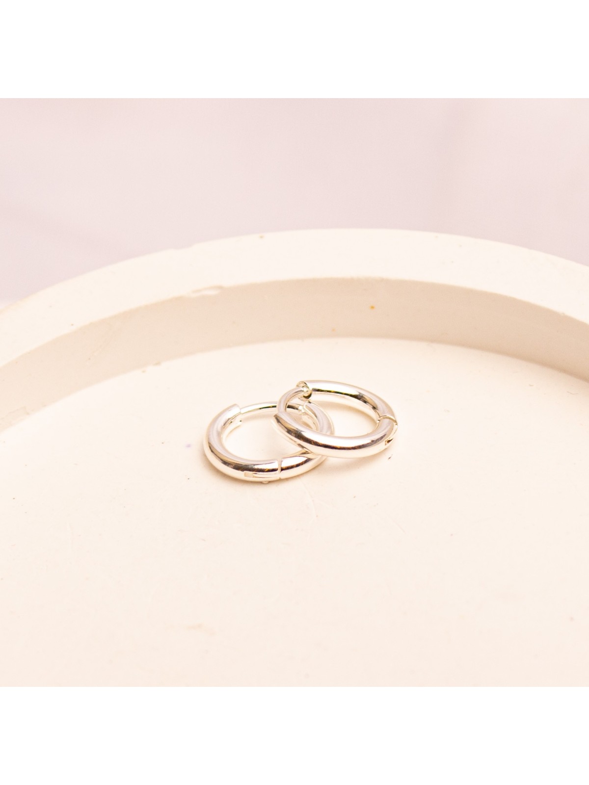 Aros Argolla De Acero Blanco SK388-PL