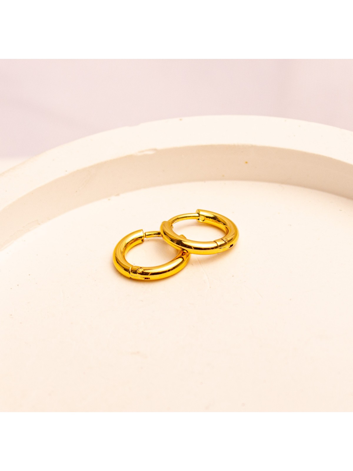 Aros Argolla De Acero Dorado SK388-OR