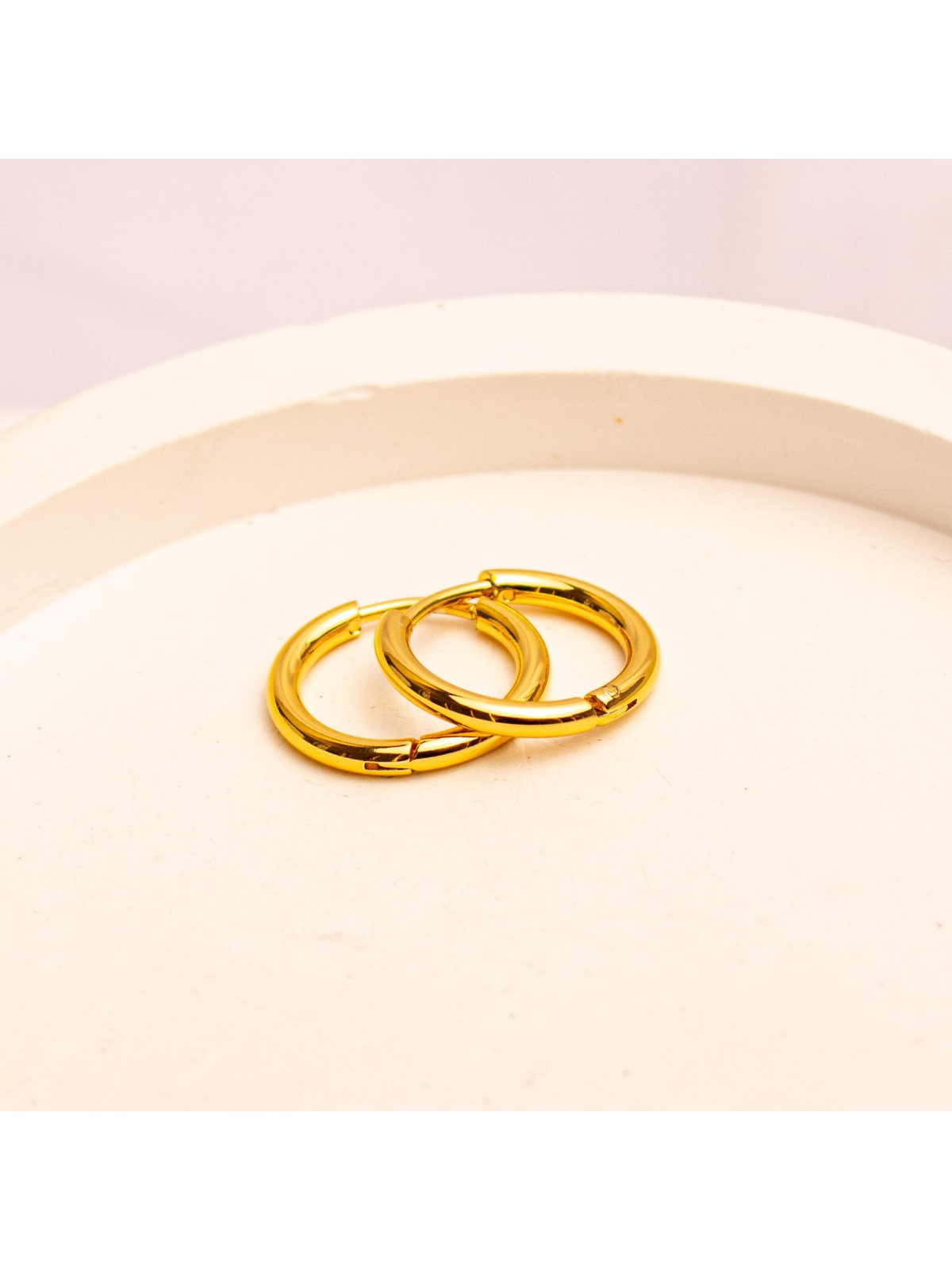 Aros Argolla De Acero Dorado SK390-OR
