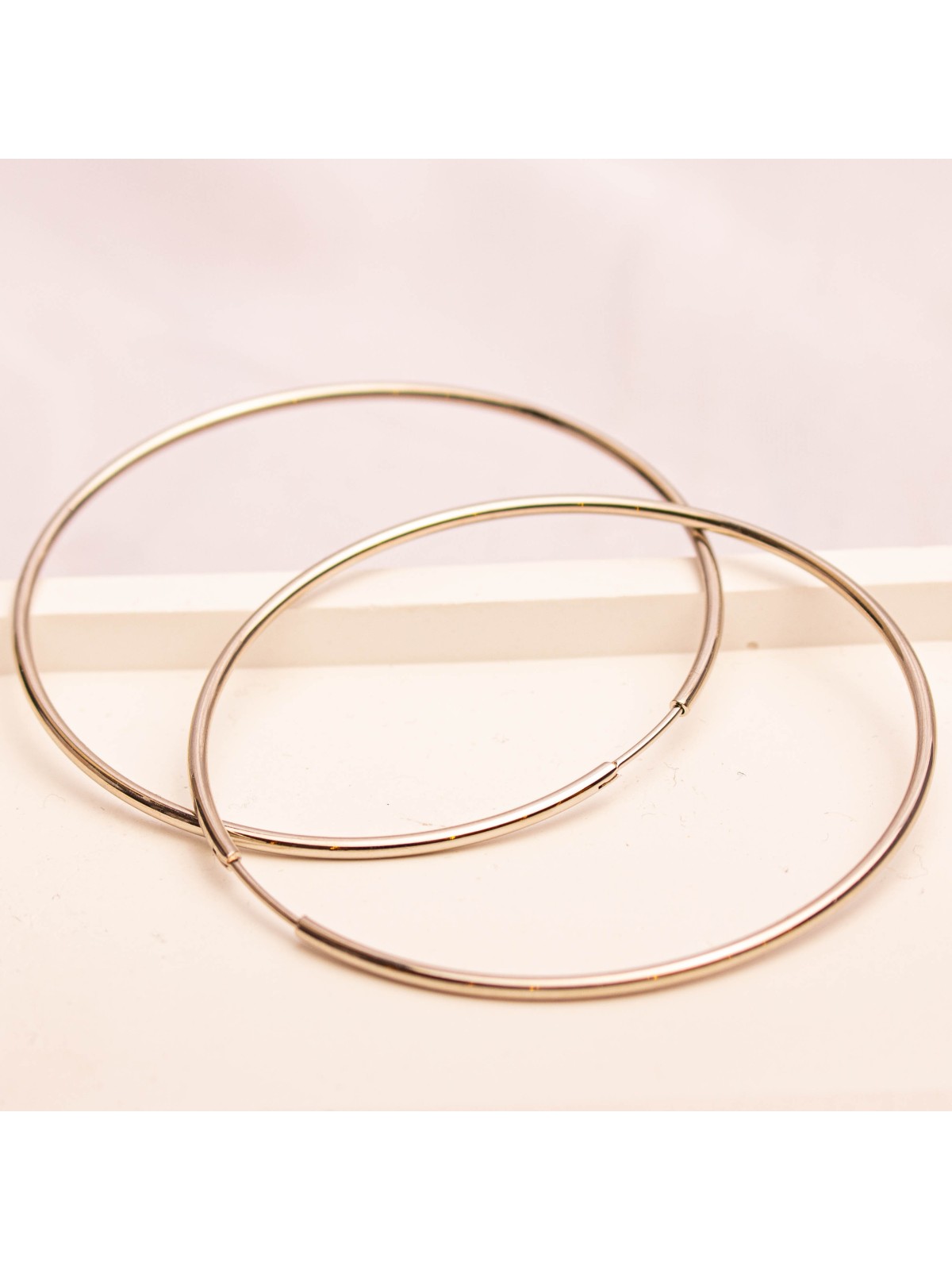 Aros Argolla De Acero Plateado SK452-AC