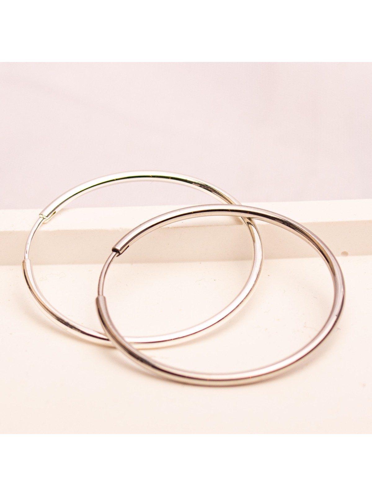 Aros Argolla De Acero Plateado SK446-AC