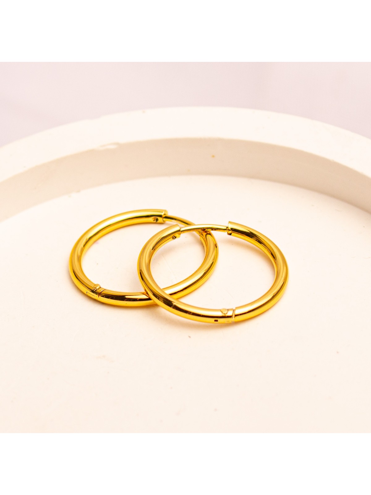 Aros Argolla De Acero Dorado SK393-OR