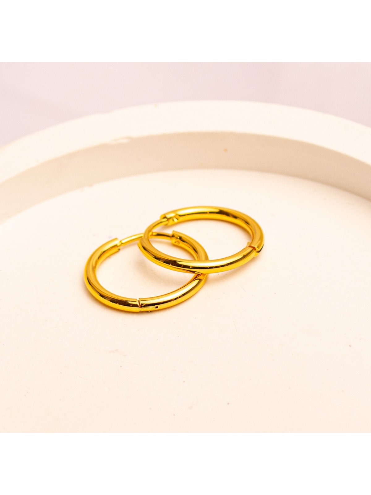 Aros Argolla De Acero Dorado SK391-OR