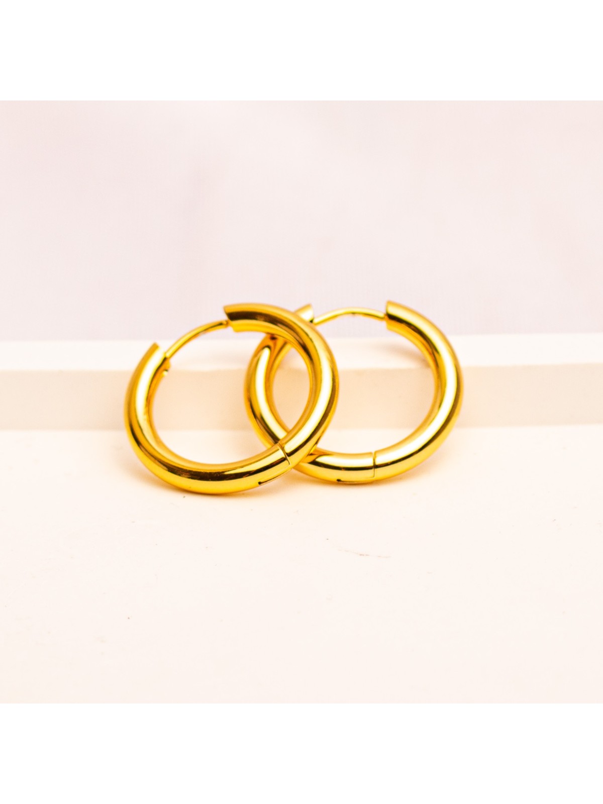 Aros Argolla De Acero Dorado SK371-OR