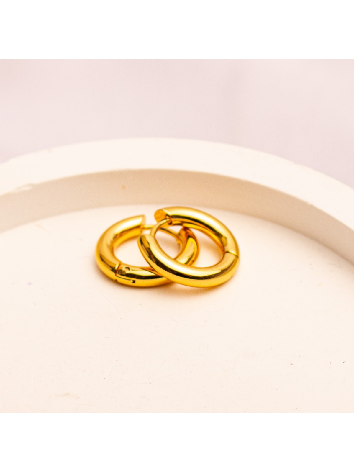 Aros Argolla De Acero Dorado SK369-OR
