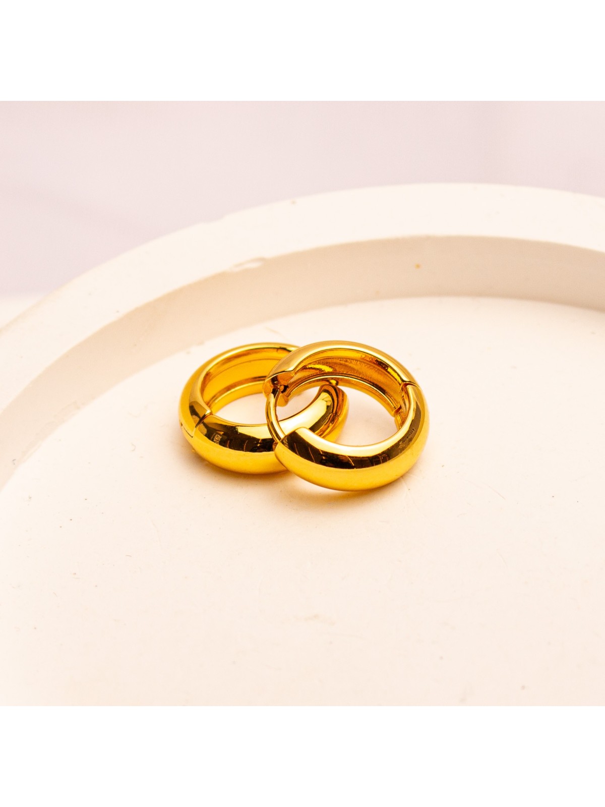 Aros Argolla De Acero Dorado SK364-OR