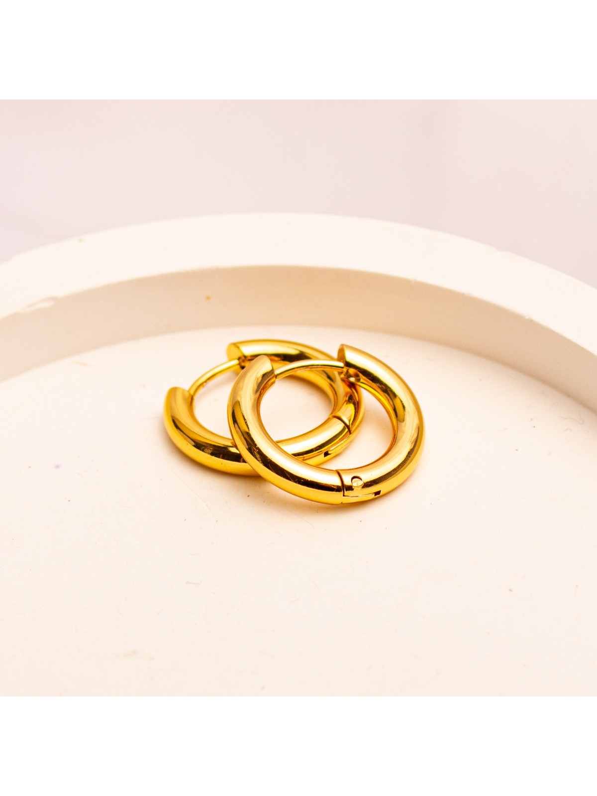Aros Argolla De Acero Dorado SK370-OR