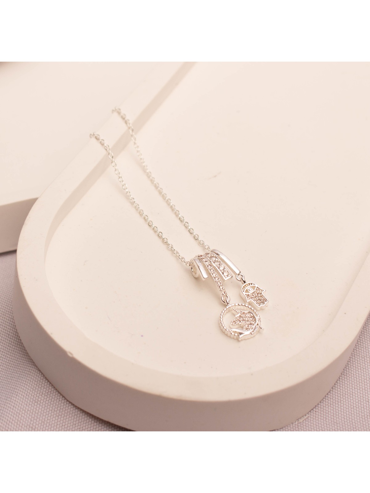 Collar Acero Blanco SK12722-PL