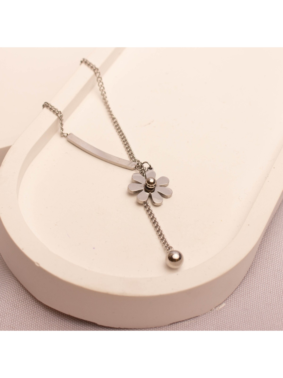 Collar Acero Plateado SK333-EAC