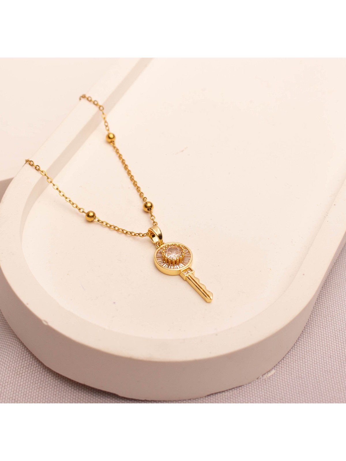 Collar Acero Dorado SK336-BOR