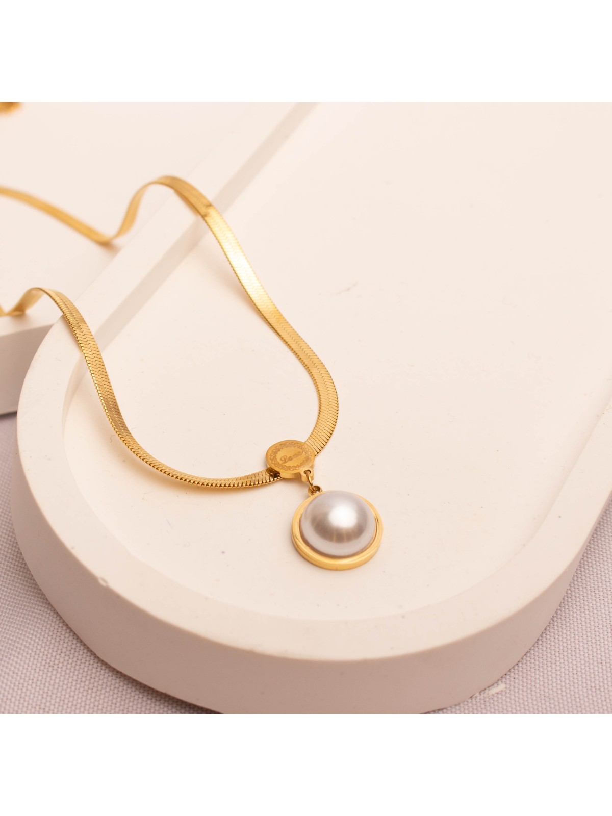 Collar Acero Dorado SK336-FOR