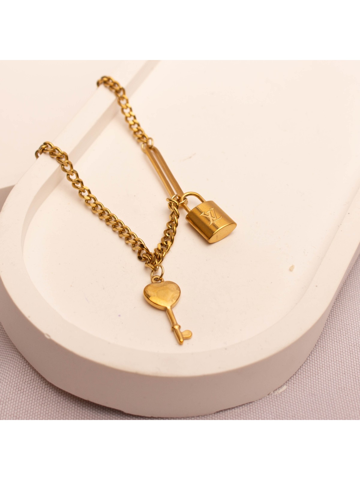 Collar Acero Dorado SK322-BOR