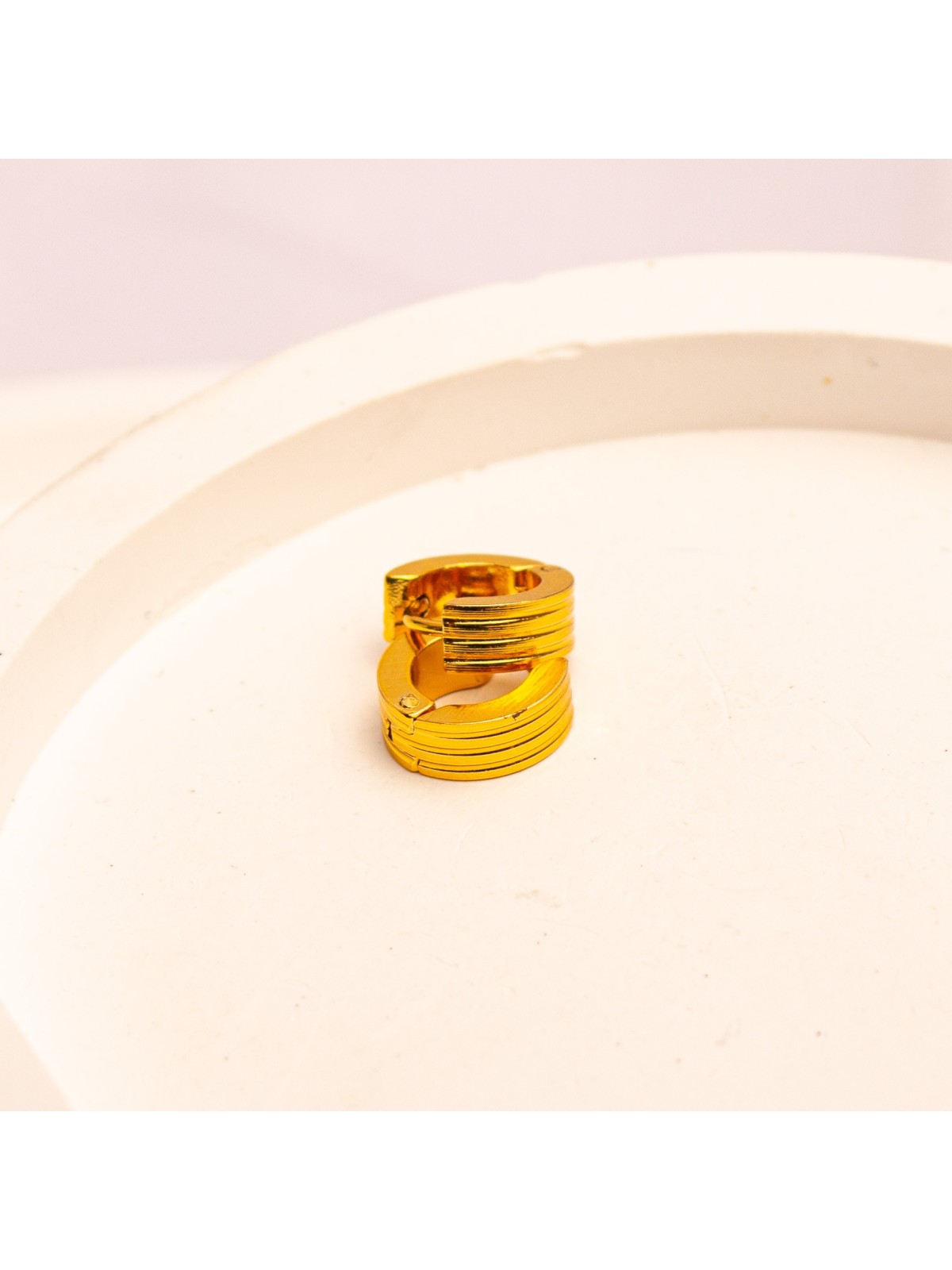 Aros Argolla De Acero Dorado SK508-OR