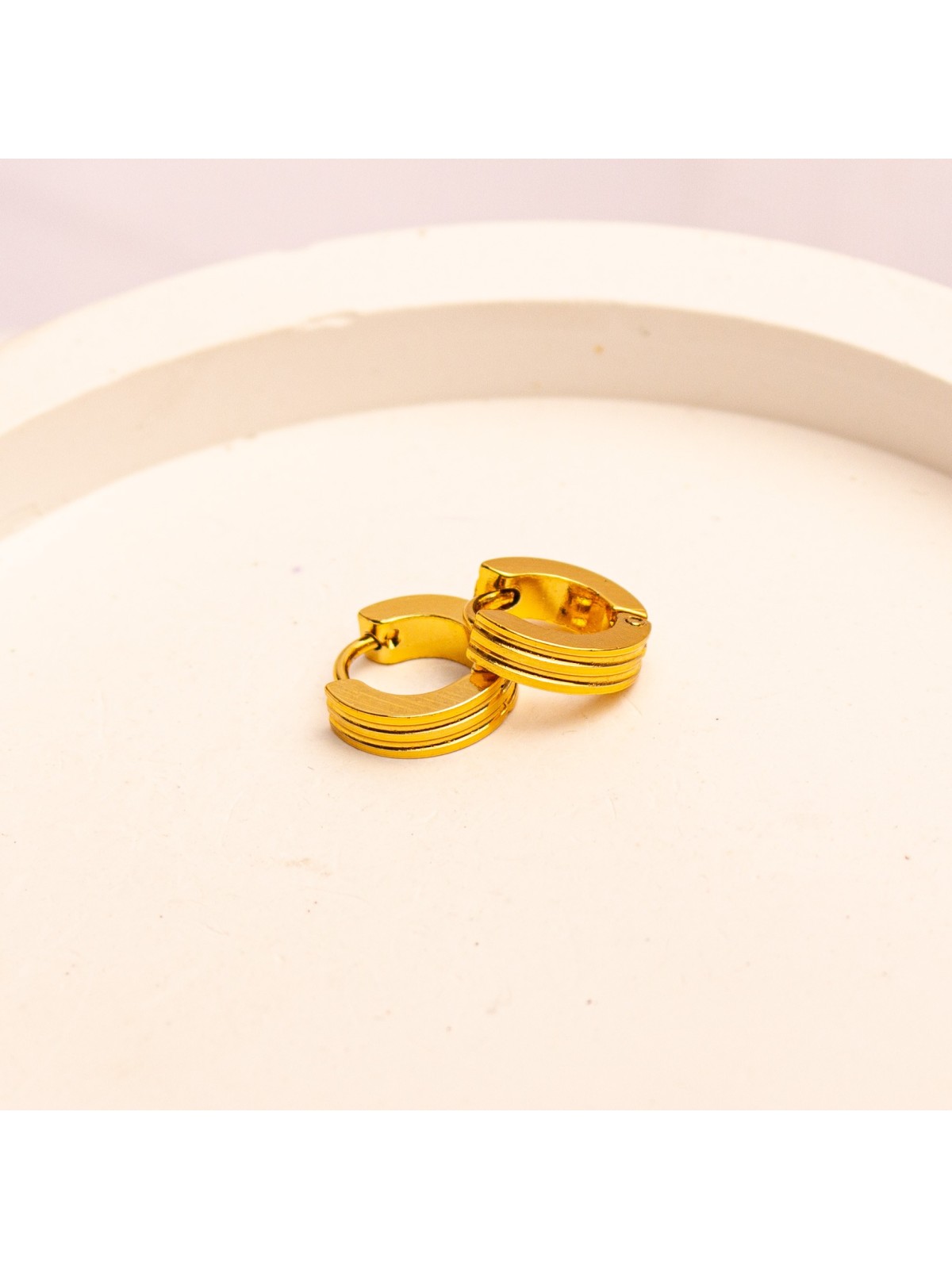 Aros Argolla De Acero Dorado SK502-OR