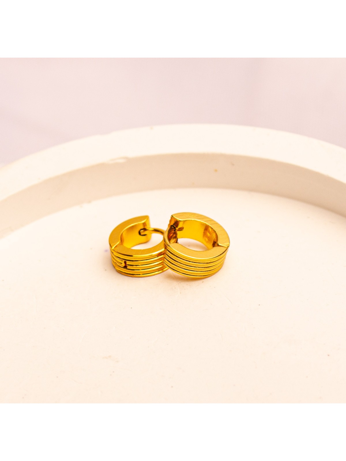 Aros Argolla De Acero Dorado SK514-OR