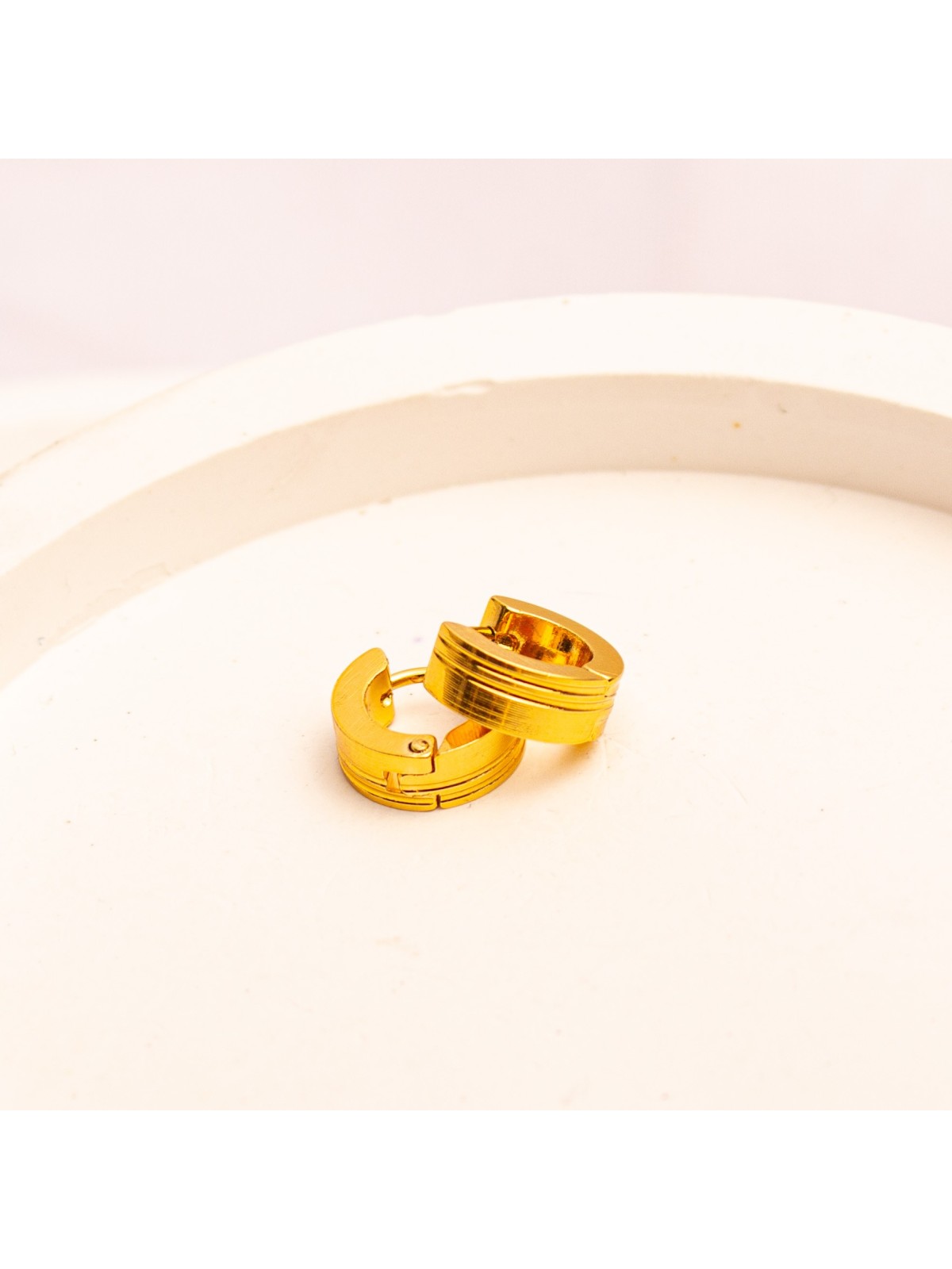 Aros Argolla De Acero Dorado SK520-OR