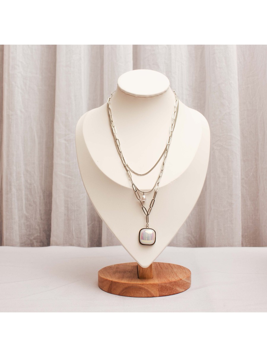 Collar Acero Plateado SK321-CAC