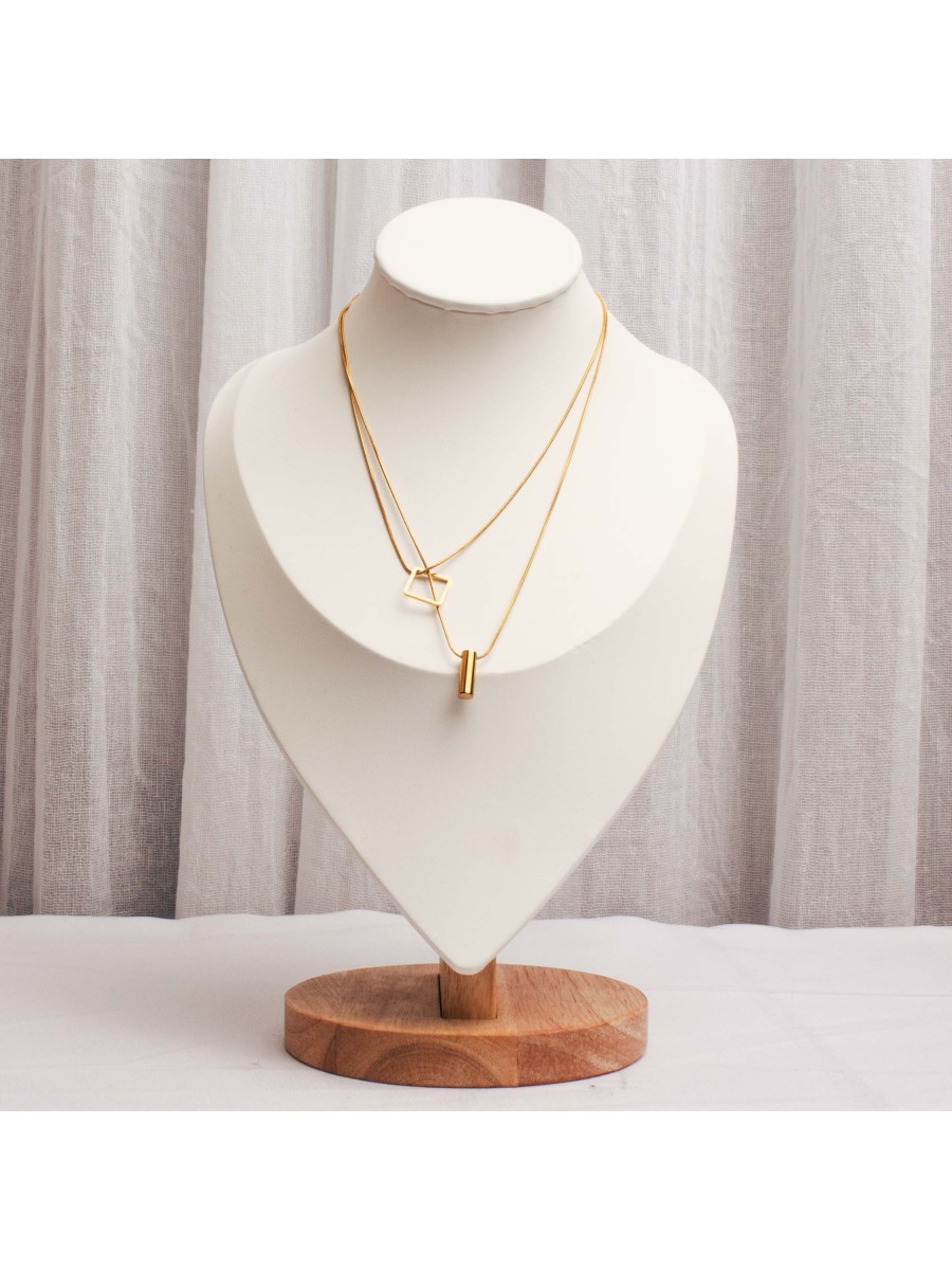 Collar Acero Dorado SK332-BOR
