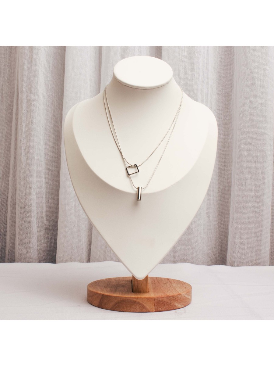 Collar Acero Plateado SK333-BAC