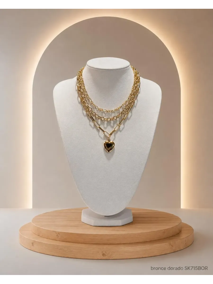 Collar Multicadena Dorado SK715-BOR