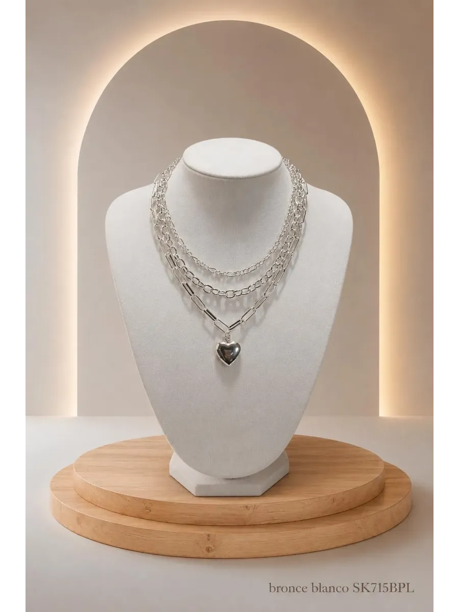 Collar Multicadena Blanco SK715-BPL