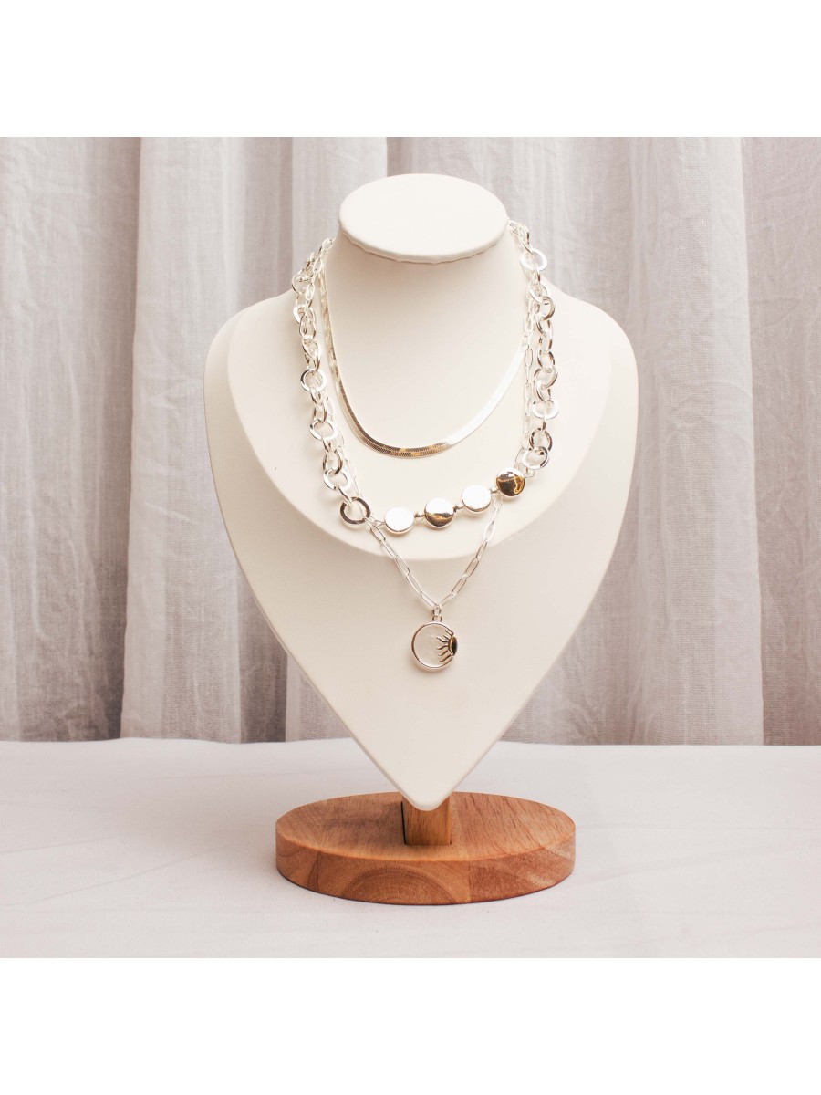 Collar Multicadena Blanco SK722-CPL