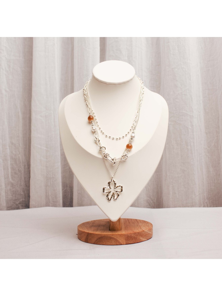 Collar Multicadena Blanco SK722-DPL