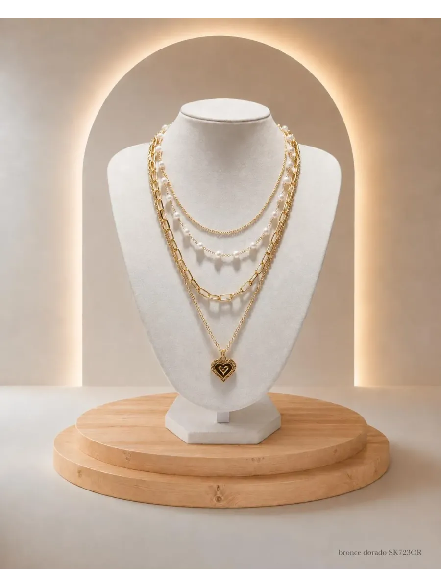 Collar Multicadena Dorado SK723-OR
