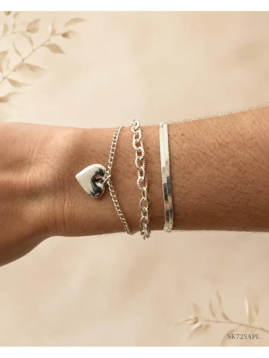 Pulseras x3 Blanca SK725-APL