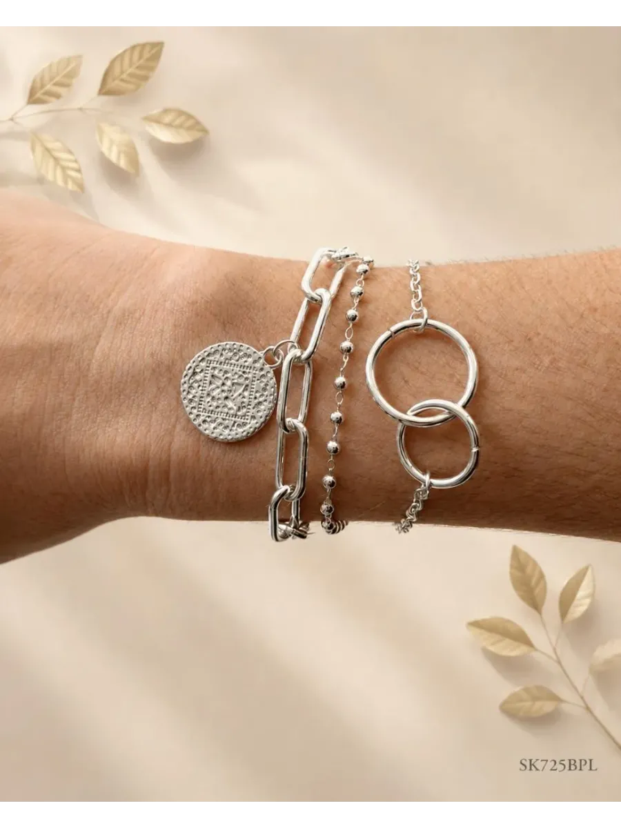 Pulseras x3 Blanca SK725-BPL