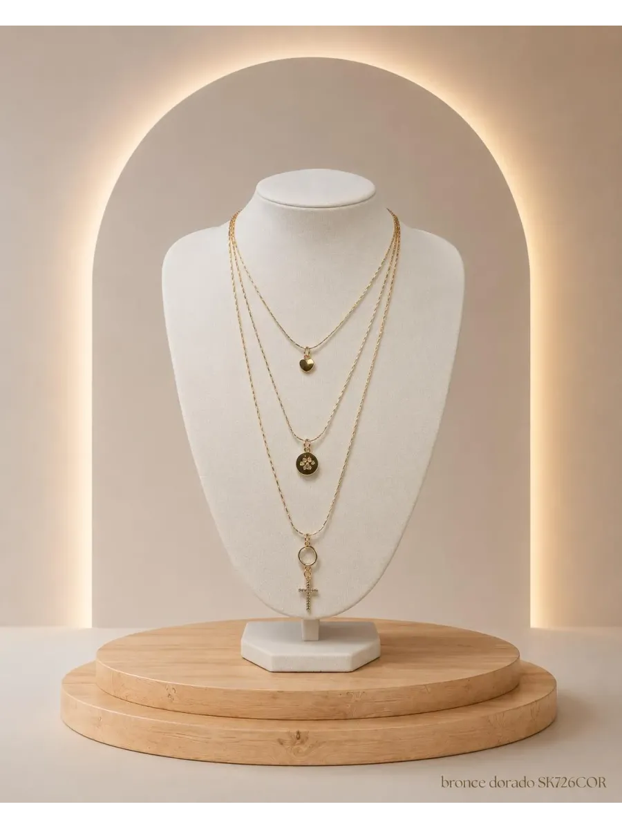 Collar Multicadena Dorado SK726-COR