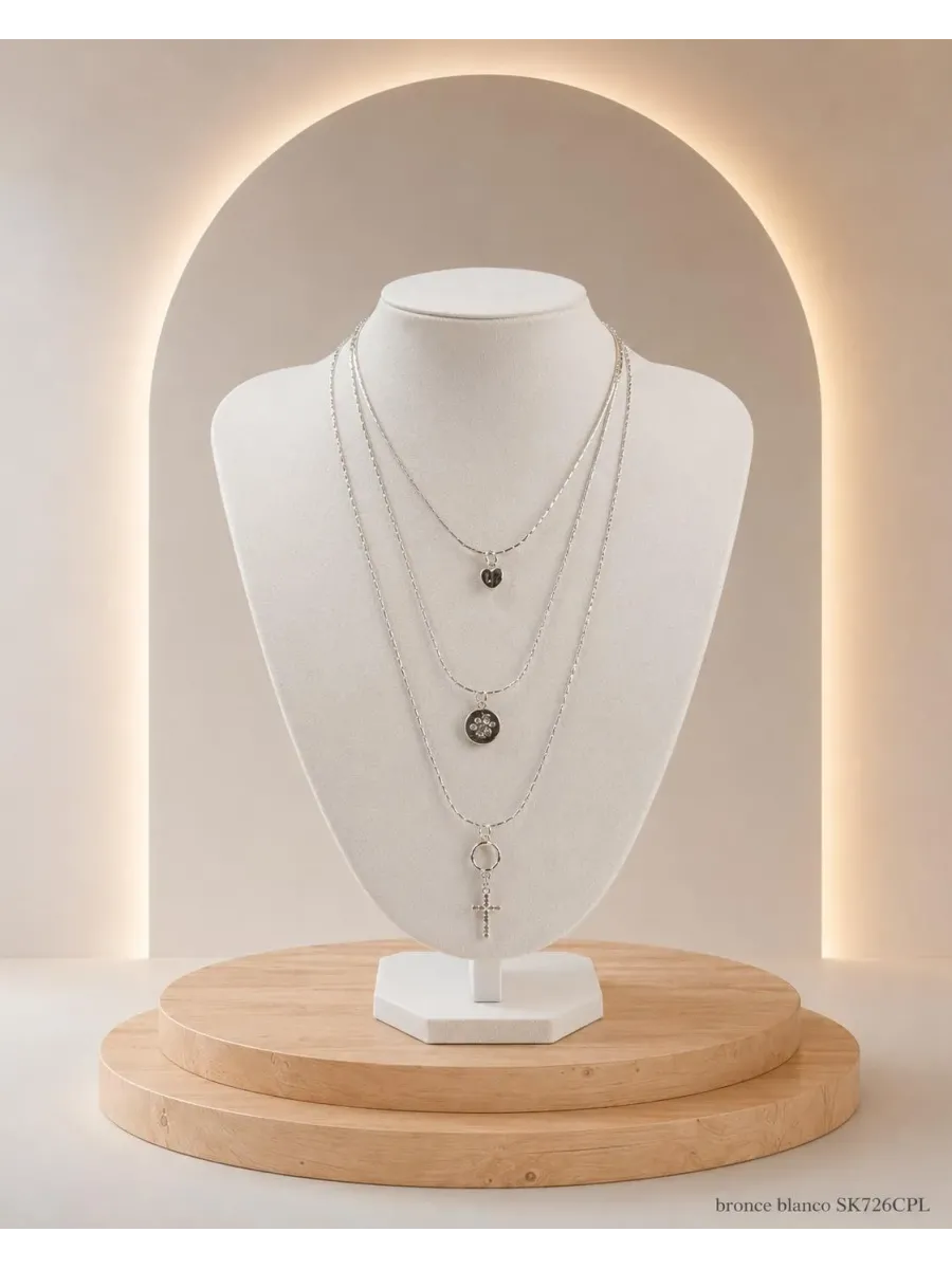 Collar Multicadena Blanco SK726-CPL