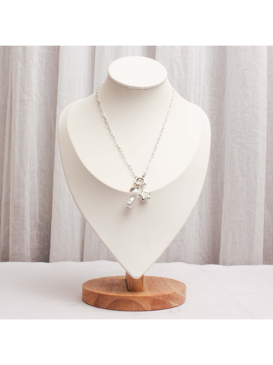Collar Acero Plateado SK957-YAC