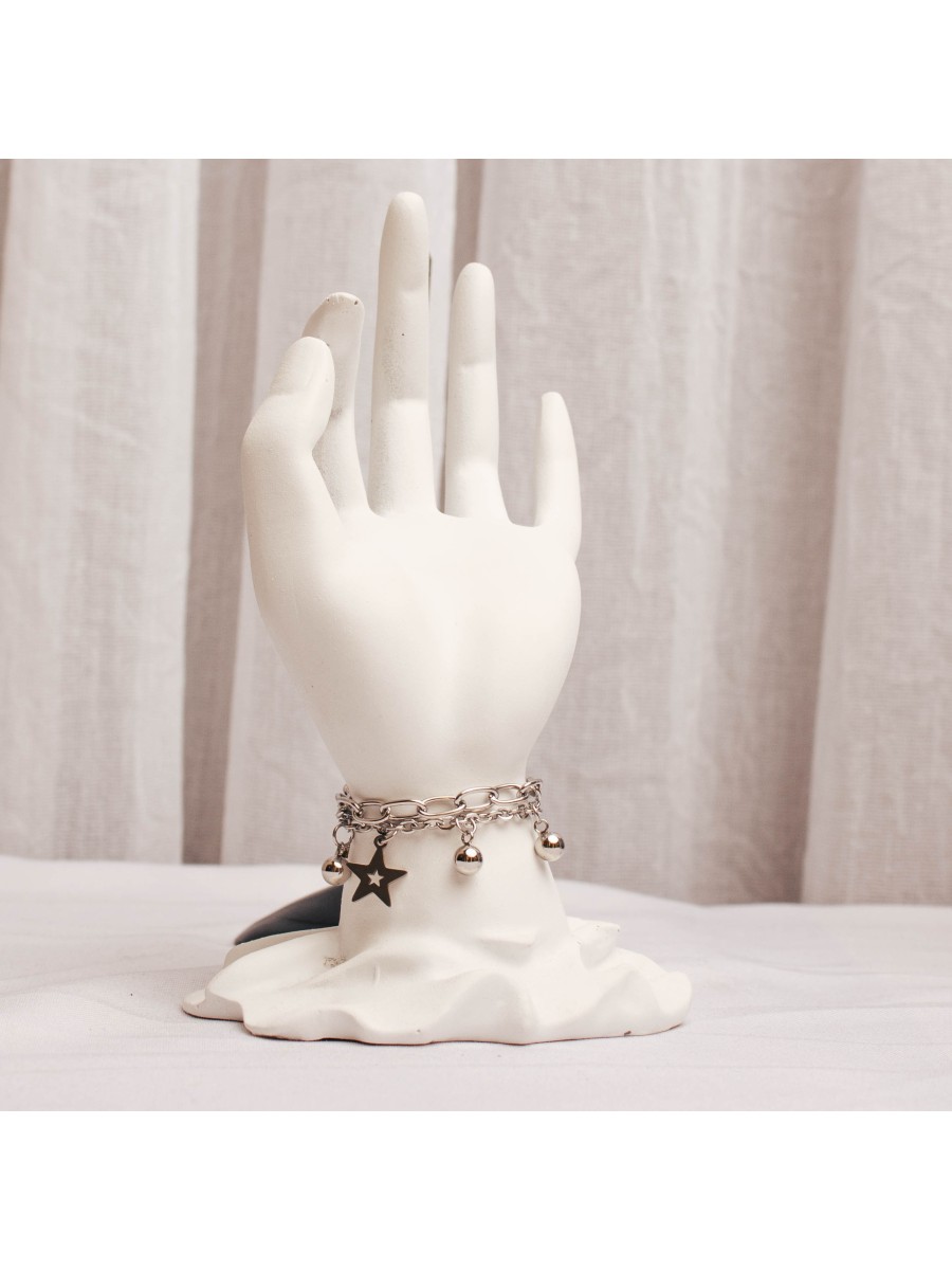 Pulsera Acero Plateado | SK973-CAC-18+5CM
