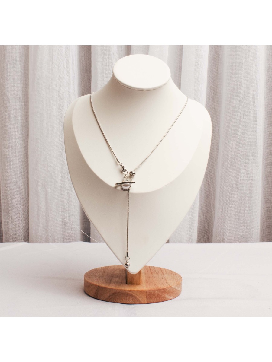 Collar Acero Plateado Corbatero SK305-AAC