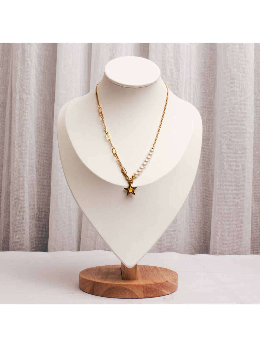 Collar Acero Dorado SK306-HOR