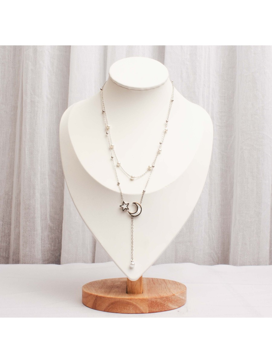 Collar Acero Plateado SK307-IACB
