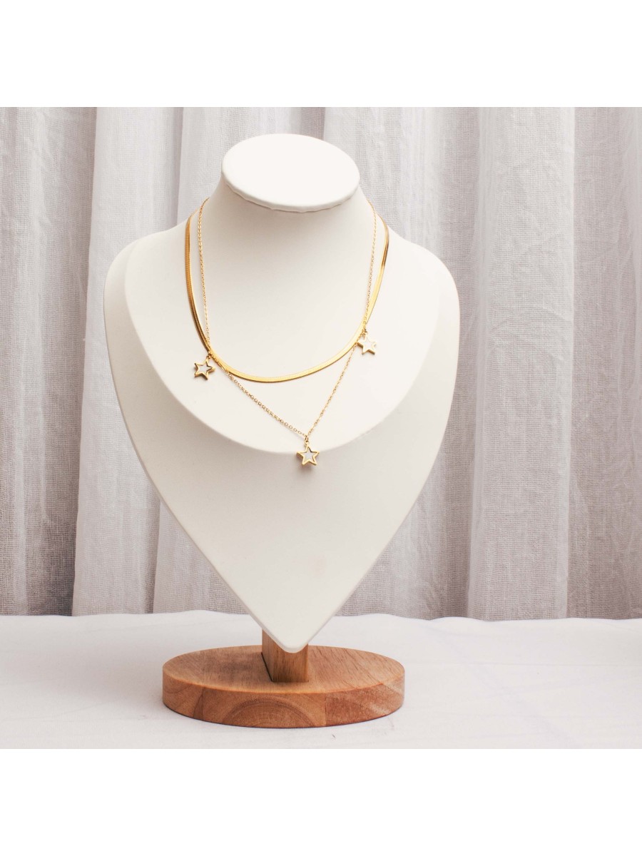 Collar Acero Dorado SK312-BORB