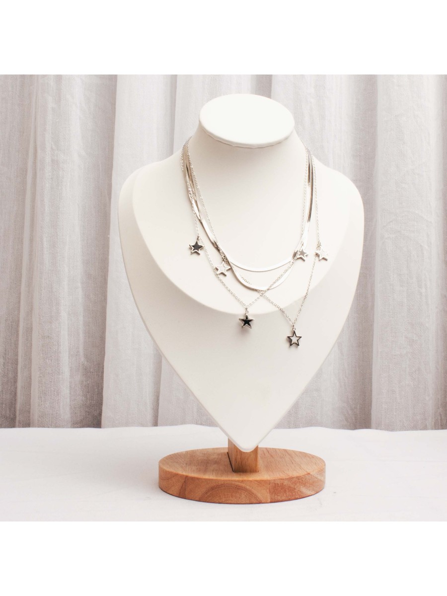 Collar Acero Plateado SK313-BAC