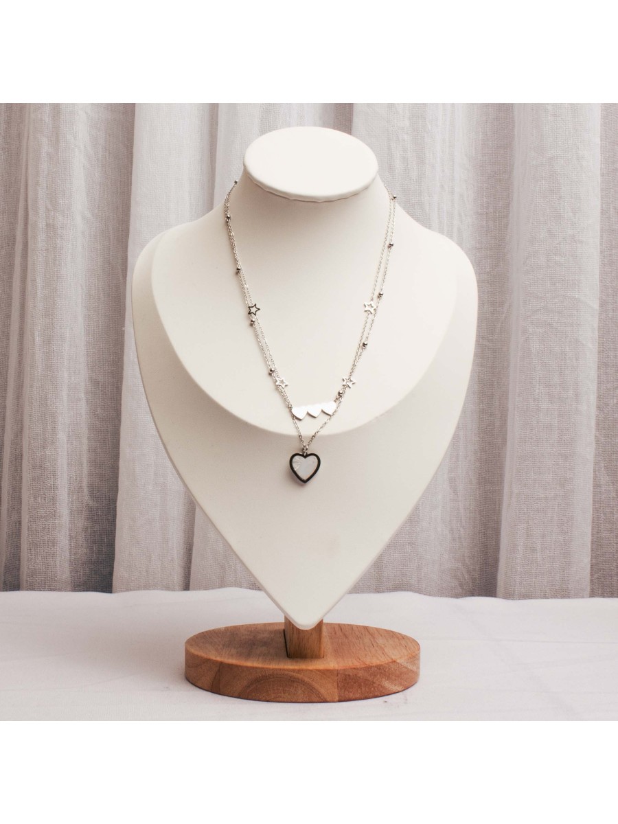 Collar Acero Plateado SK313-DACB