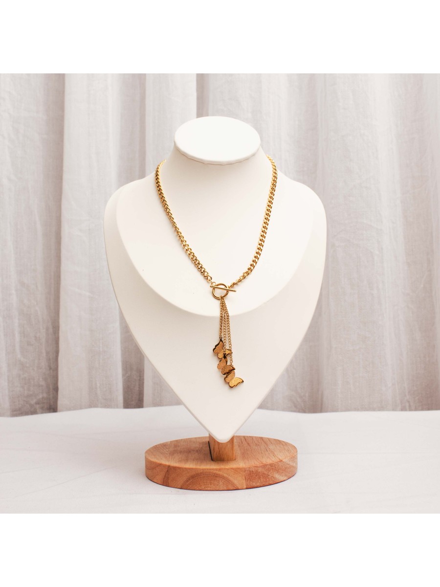 Collar Acero Dorado SK316-BOR