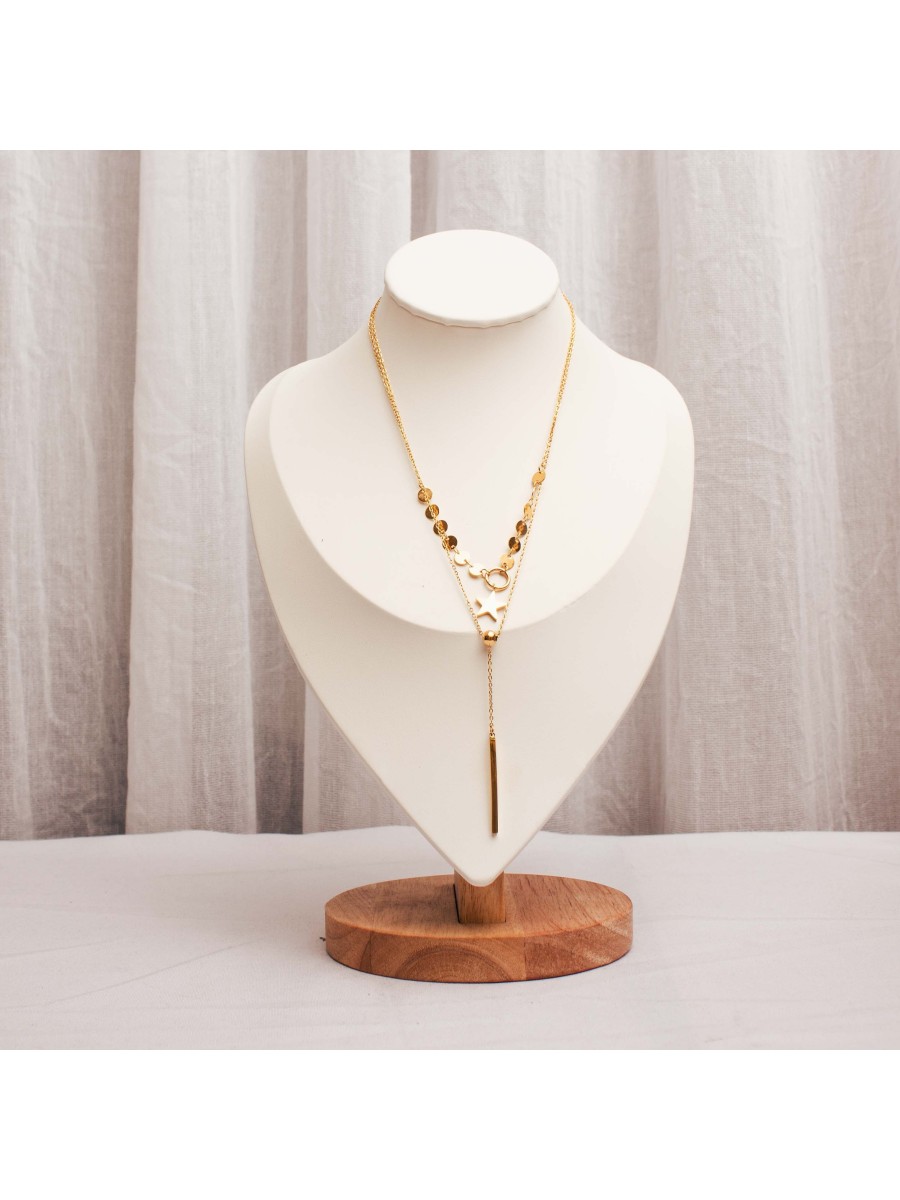 Collar Acero Dorado SK316-HOR