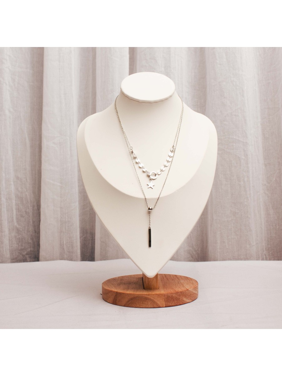 Collar Acero Plateado SK317-HAC