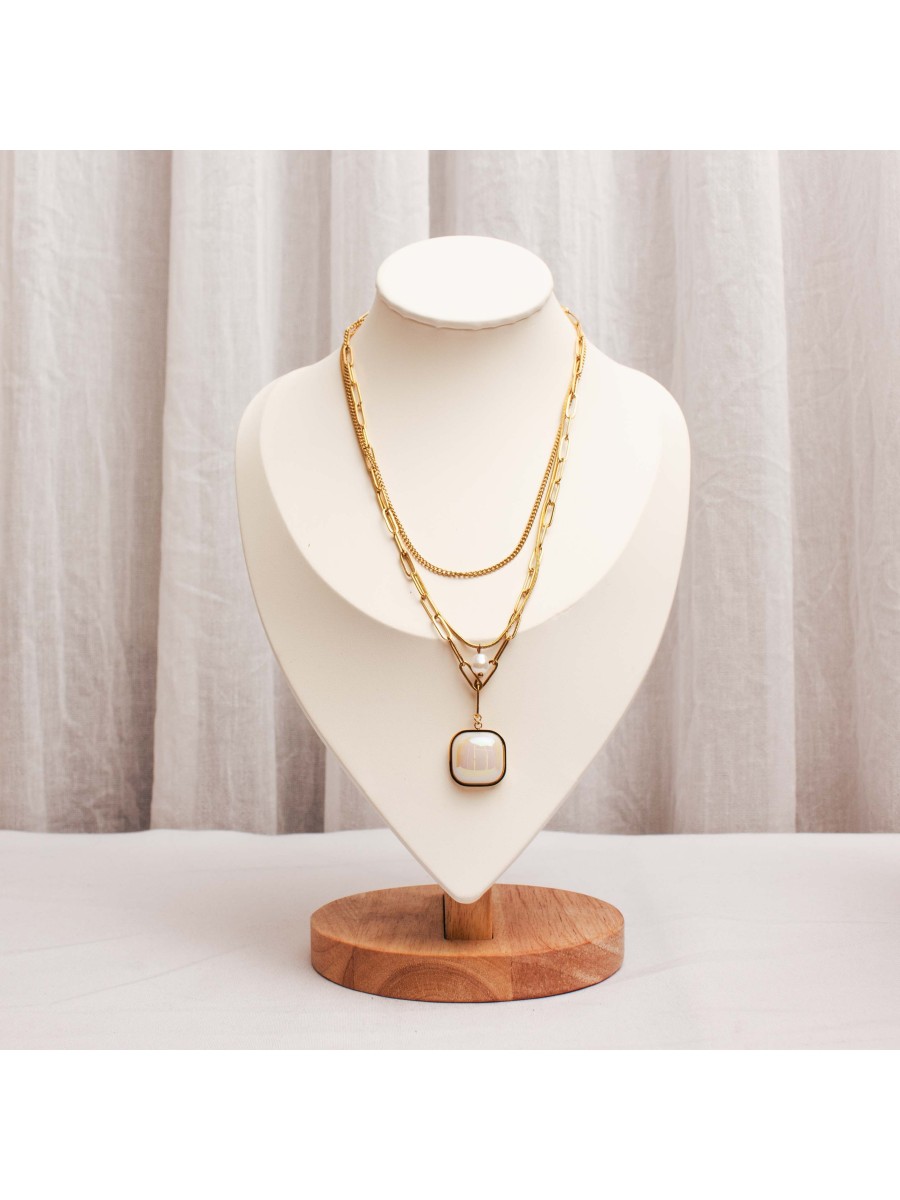 Collar Acero Dorado SK320-COR