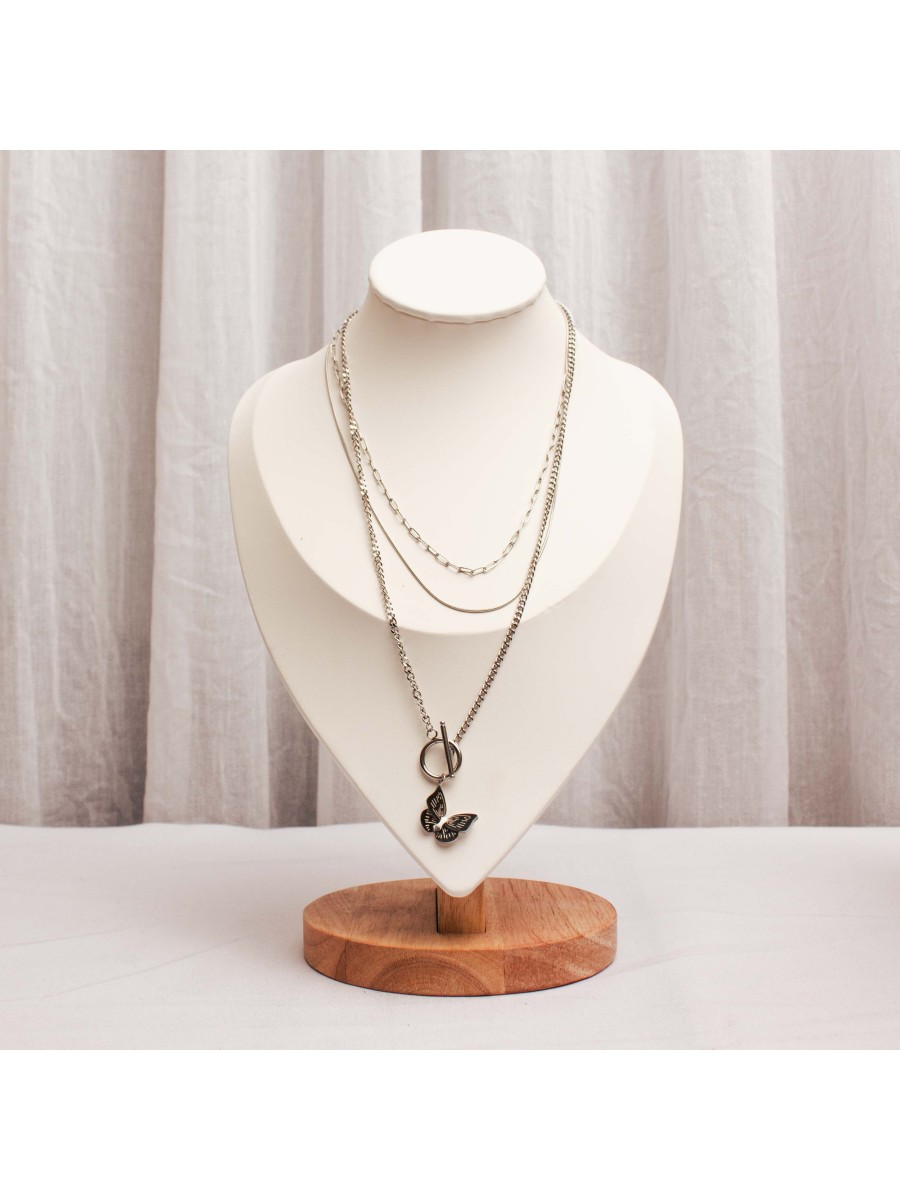 Collar Acero Plateado SK321-BAC